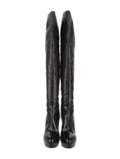 Sergio Rossi Leather Animal Print Boots