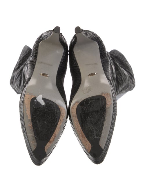 Sergio Rossi Leather Animal Print Boots