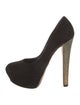 Sergio Rossi Suede Crystal Embellishments Pumps
