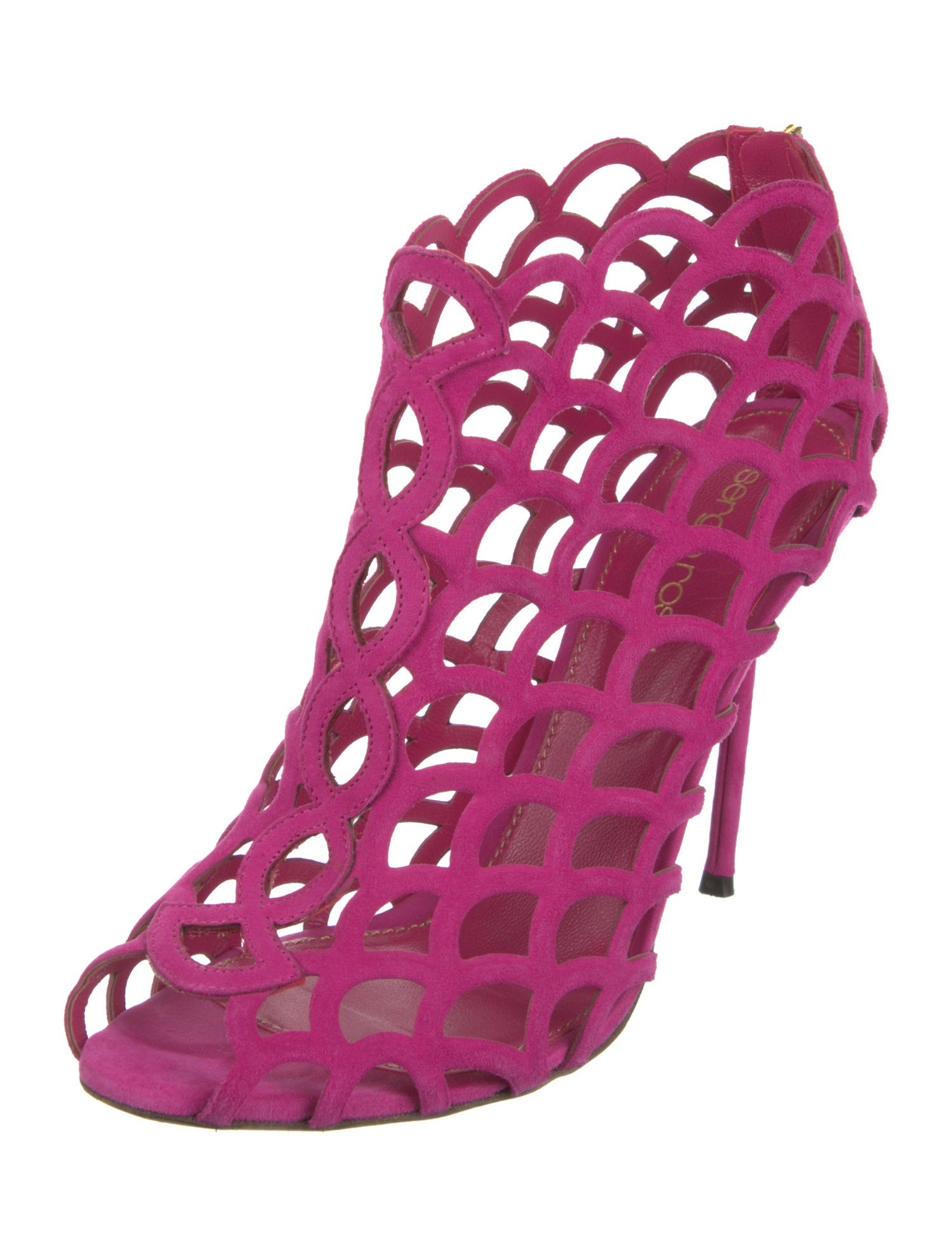 Sergio Rossi Suede Cutout Accent Pumps