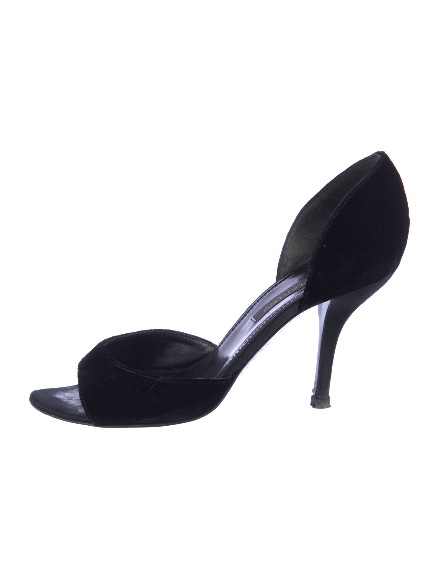 Sergio Rossi Suede Crystal Embellishments Sandals