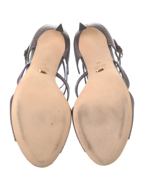 Sergio Rossi Leather Animal Print T-Strap Sandals