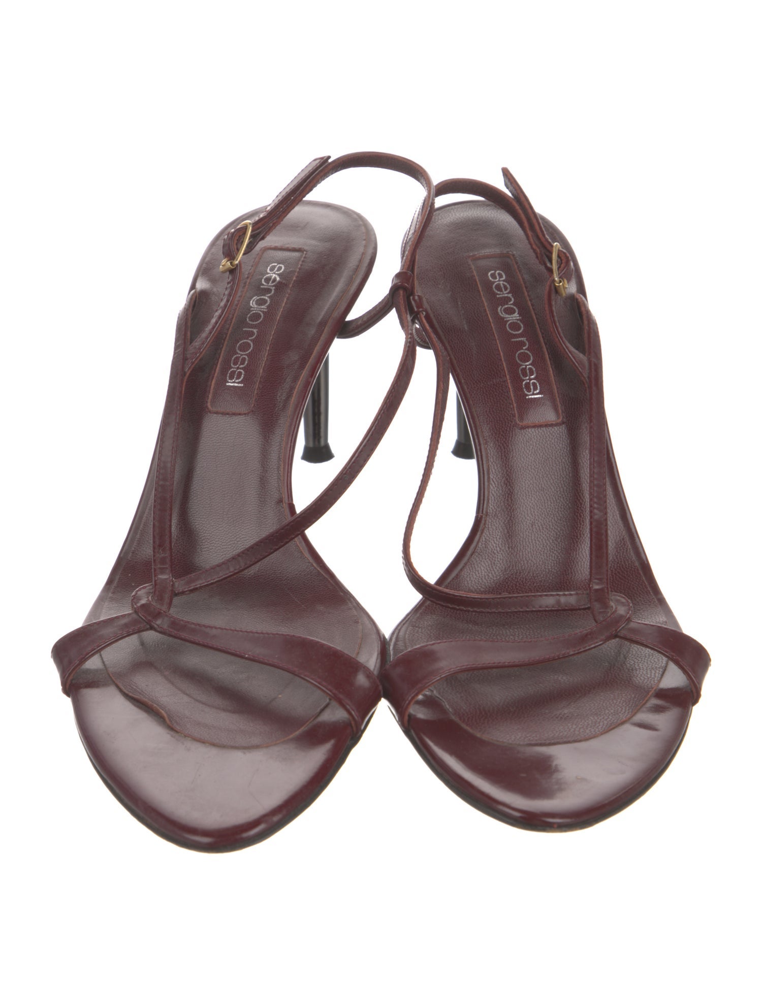 Sergio Rossi Leather Slingback Sandals
