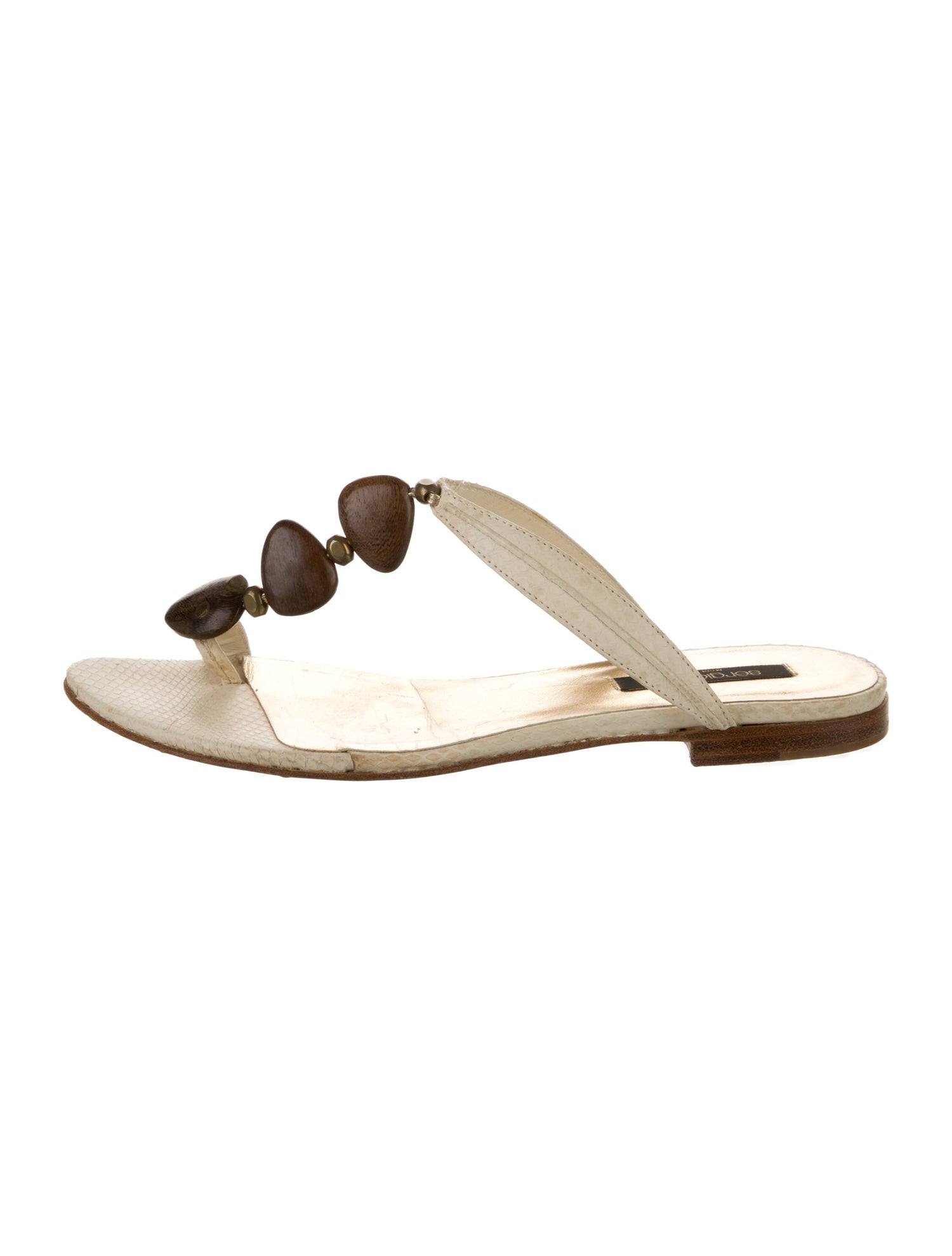 Sergio Rossi Leather Flip Flops
