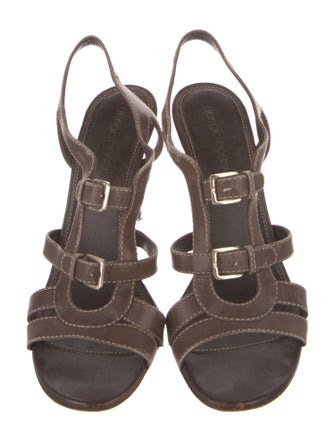 Sergio Rossi Leather Slingback Sandals