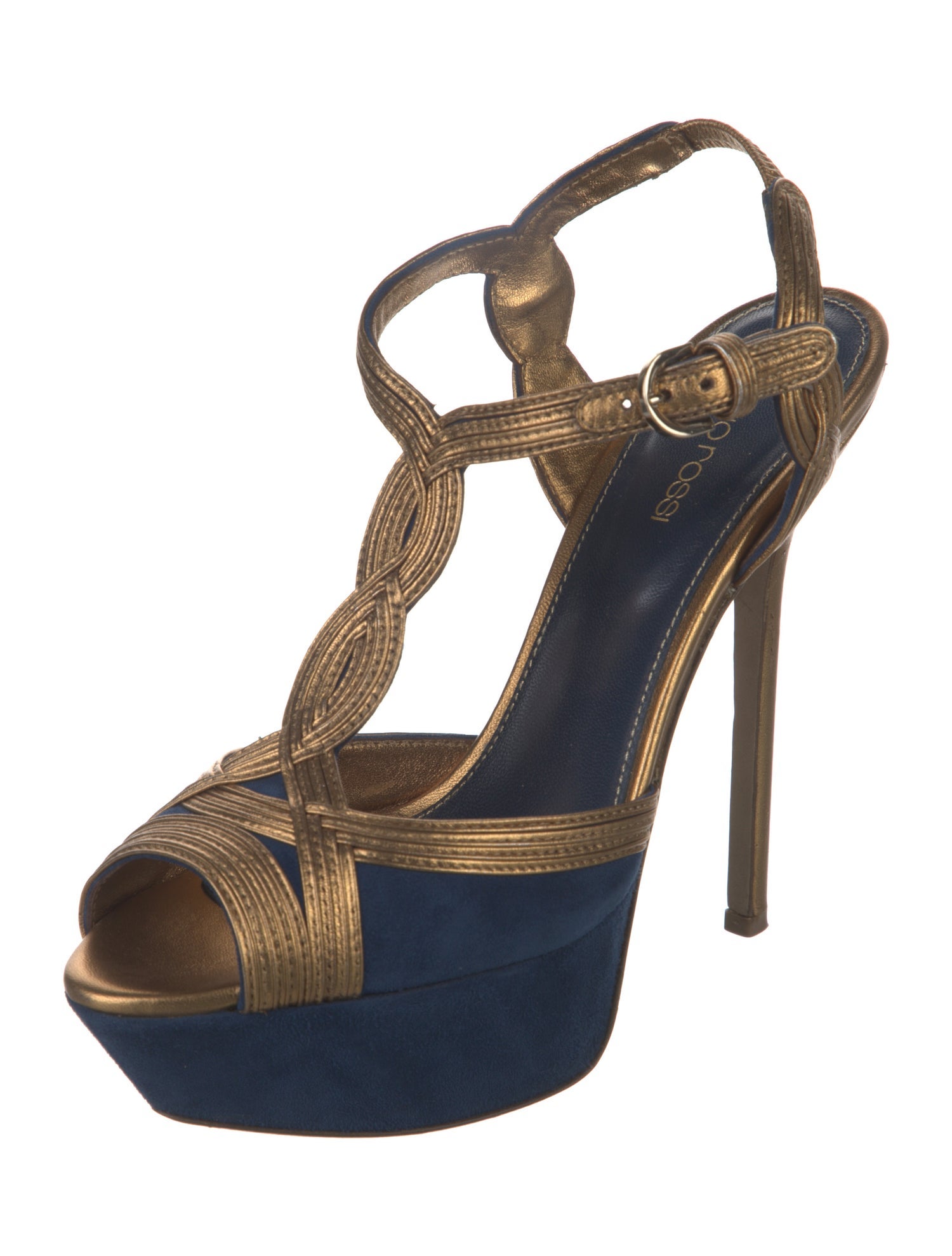 Sergio Rossi Suede Animal Print T-Strap Pumps