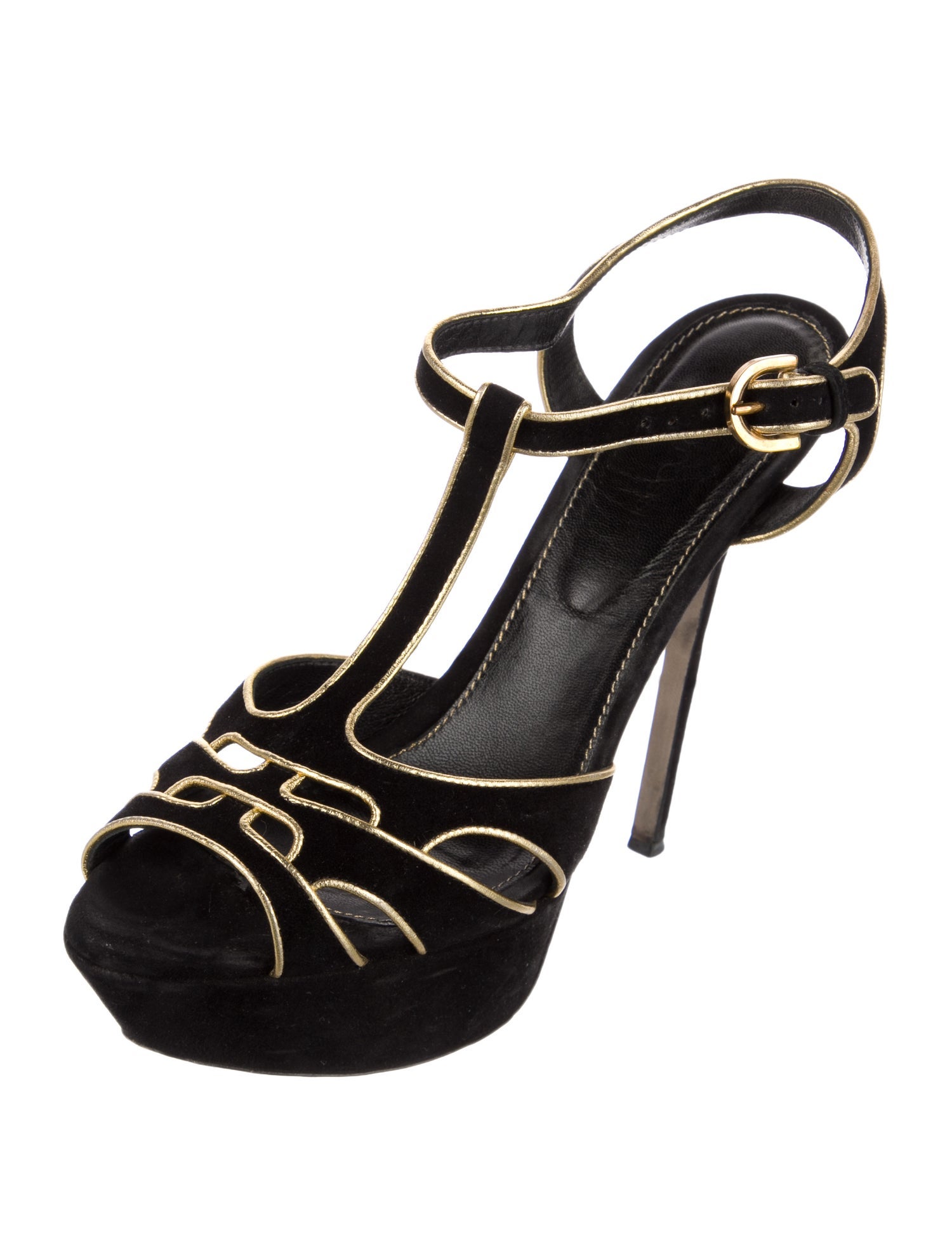 Sergio Rossi Suede T-Strap Sandals