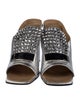 Sergio Rossi Leather Crystal Embellishments Slides