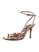 Sergio Rossi Leather Floral Print Sandals