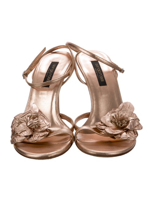 Sergio Rossi Leather Floral Print Sandals