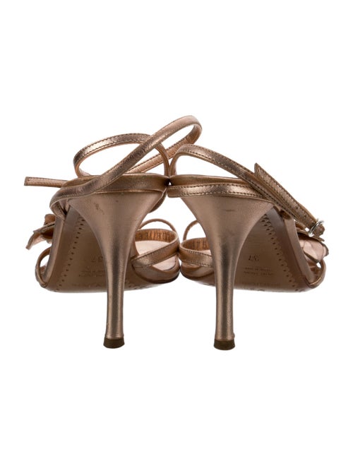 Sergio Rossi Leather Floral Print Sandals