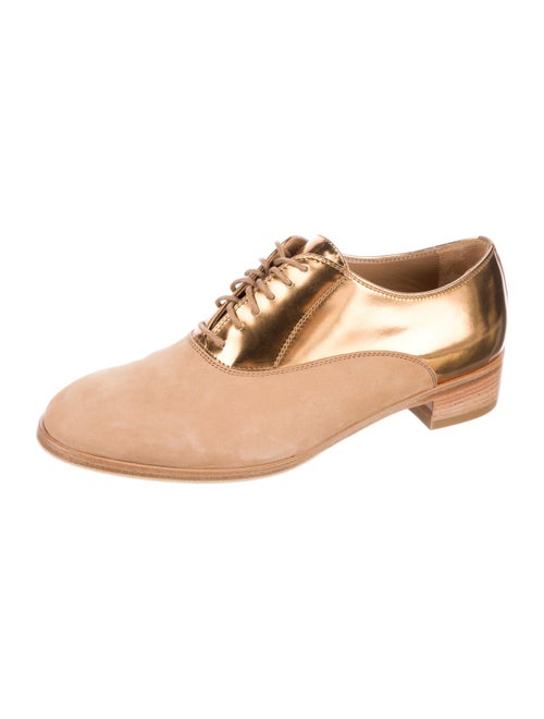 Sergio Rossi Suede Leather Trim Embellishment Oxfords