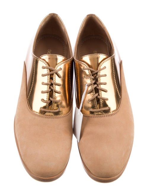 Sergio Rossi Suede Leather Trim Embellishment Oxfords