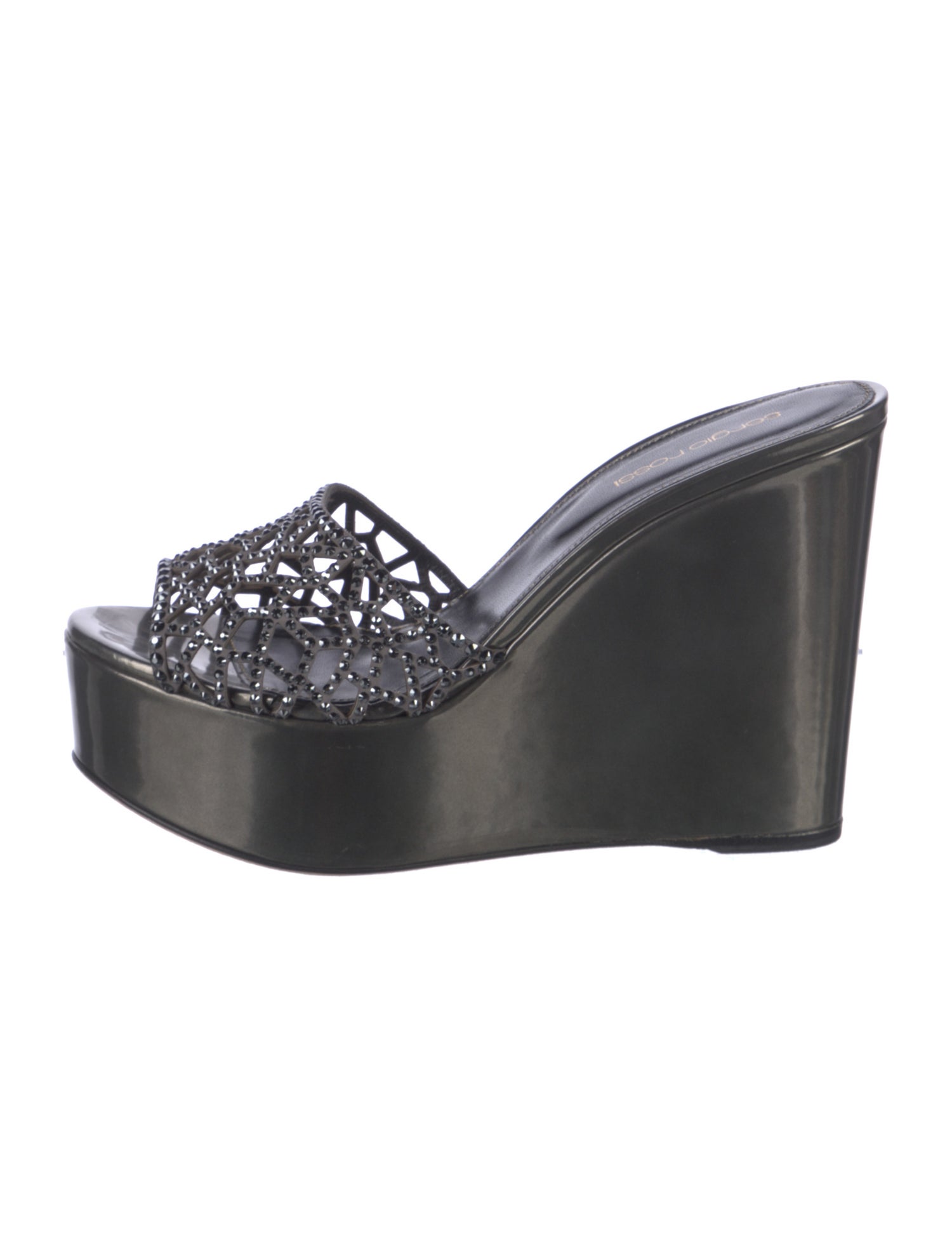 Sergio Rossi Suede Printed Slides