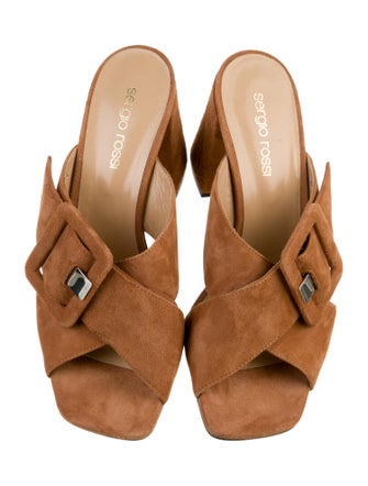 Sergio Rossi Suede Slides
