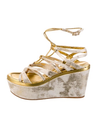 Sergio Rossi Leather T-Strap Sandals