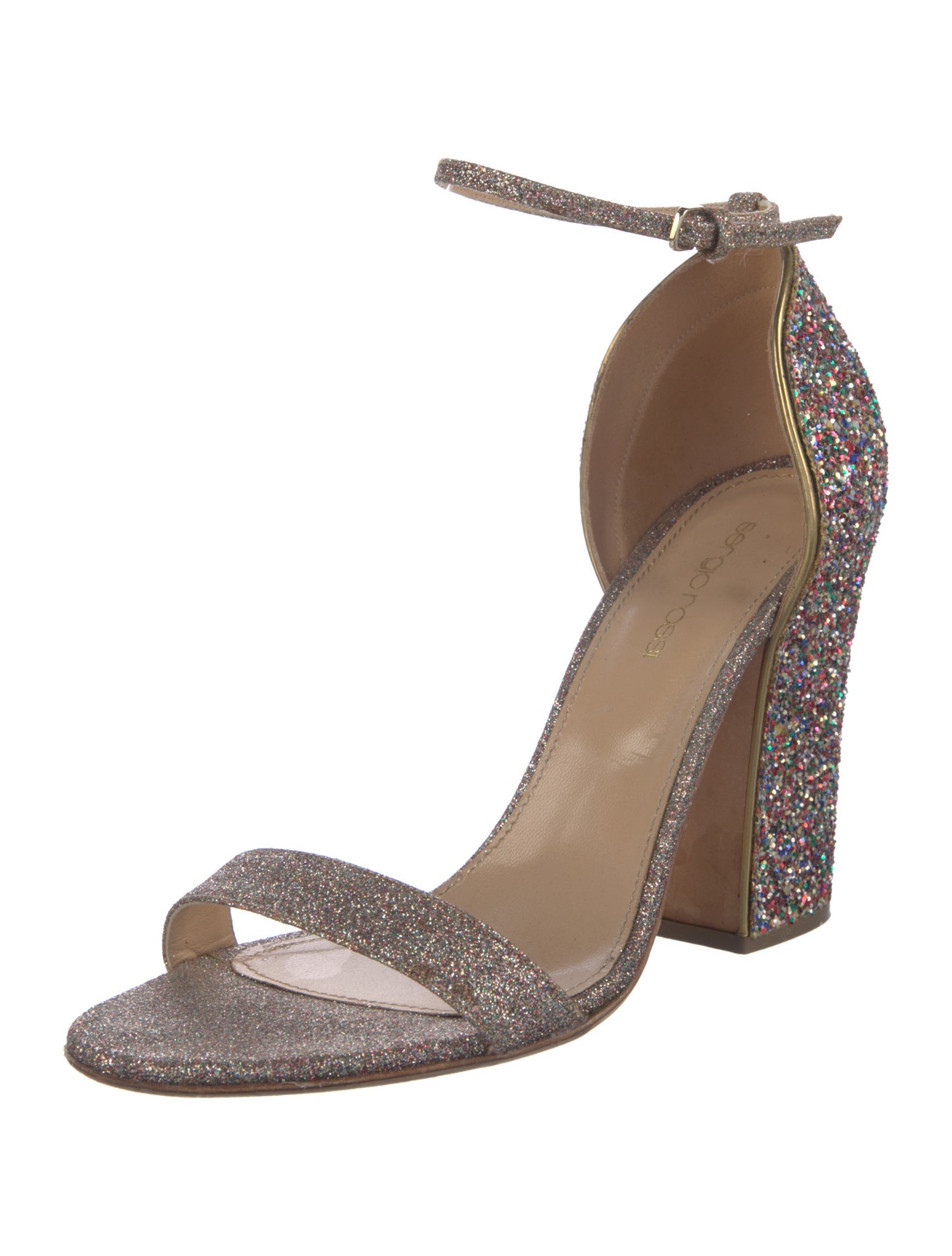 Sergio Rossi Glitter Glitter Accents Sandals