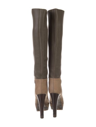 Sergio Rossi Leather Leather Trim Embellishment Boots