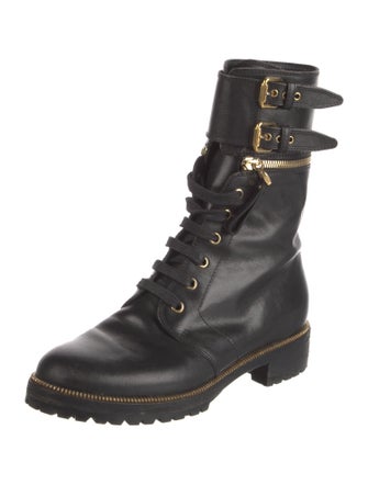 Sergio Rossi Leather Combat Boots