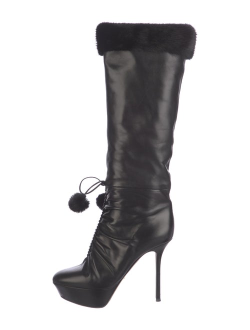 Sergio Rossi Leather Lace-Up Boots