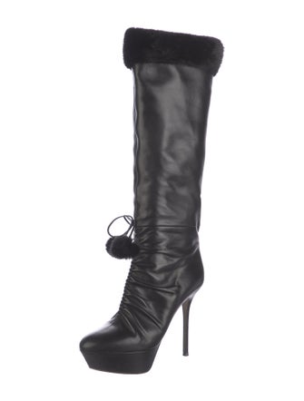 Sergio Rossi Leather Lace-Up Boots