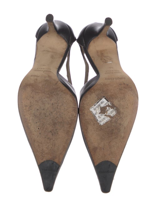 Sergio Rossi Leather Cutout Accent Slingback Pumps