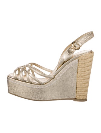 Sergio Rossi Leather Animal Print Espadrilles