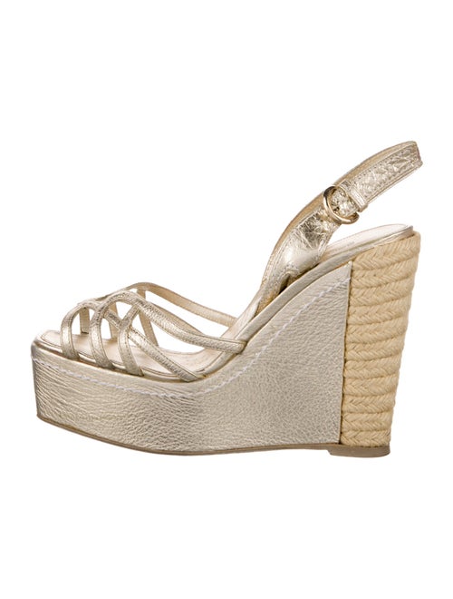 Sergio Rossi Leather Animal Print Espadrilles