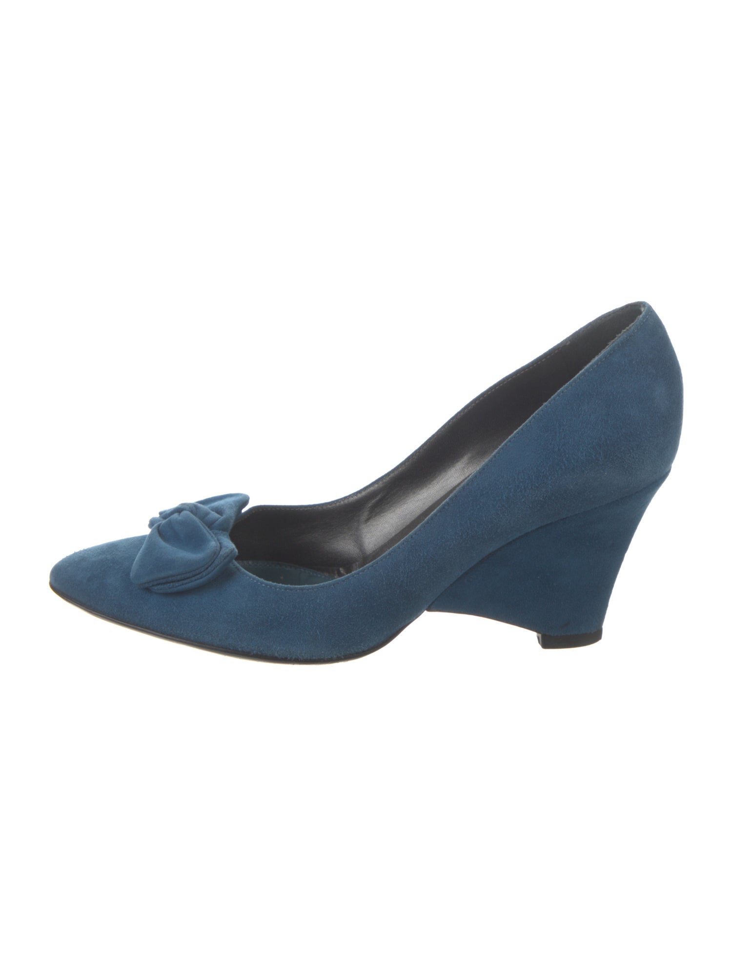 Sergio Rossi Suede Bow Accents Pumps