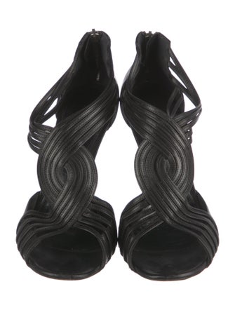 Sergio Rossi Leather T-Strap Sandals