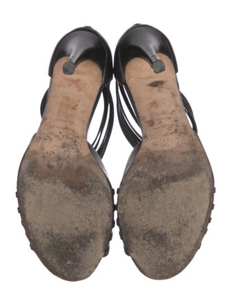 Sergio Rossi Leather T-Strap Sandals