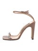 Sergio Rossi Leather Crystal Embellishments Sandals