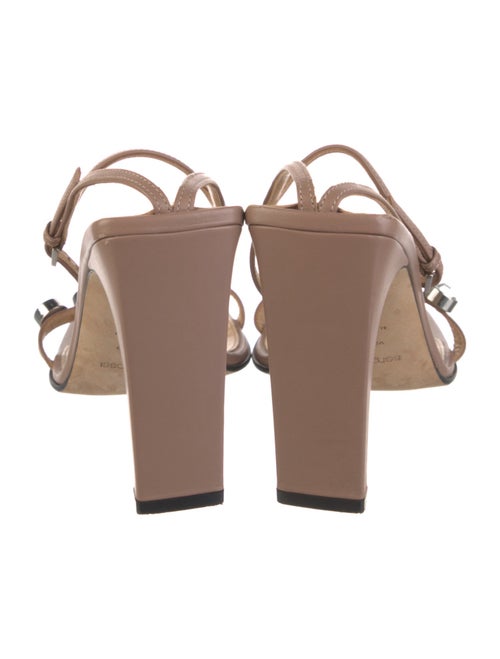 Sergio Rossi Leather Crystal Embellishments Sandals