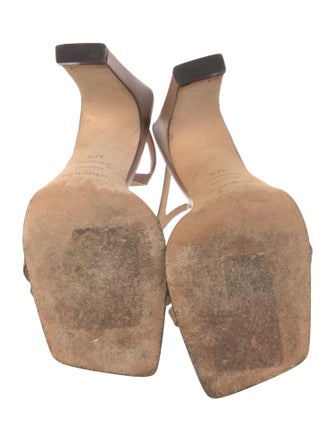 Sergio Rossi Leather Crystal Embellishments Sandals