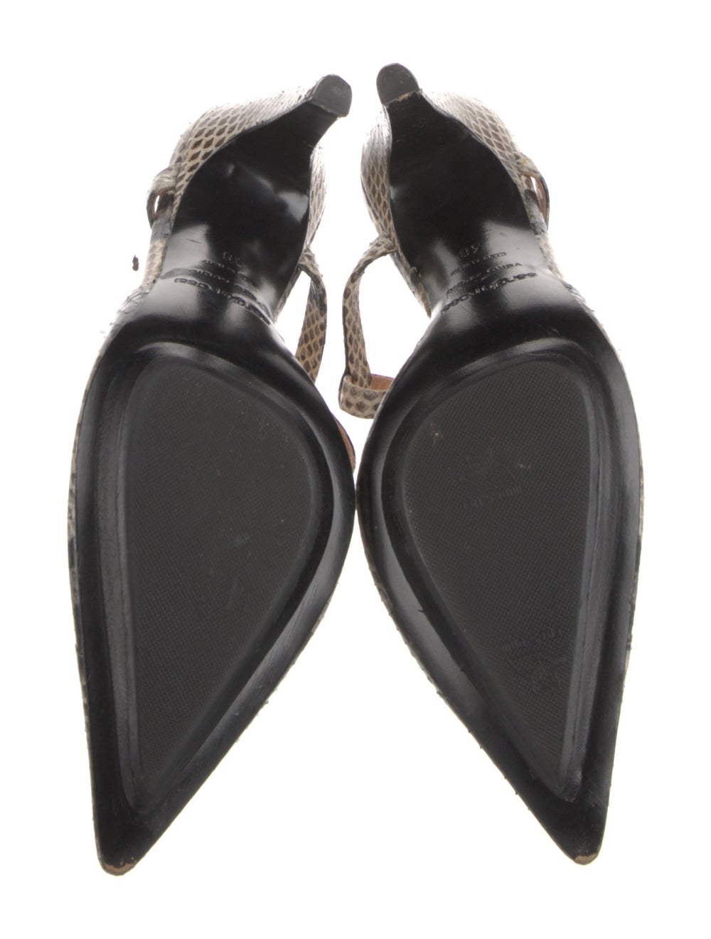 Sergio Rossi Python Slingback Pumps Brown Animal … - image 5