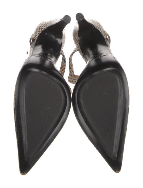 Sergio Rossi Python Animal Print Slingback Pumps