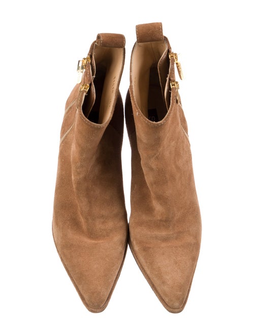 Sergio Rossi Suede Leather Trim Embellishment Boots