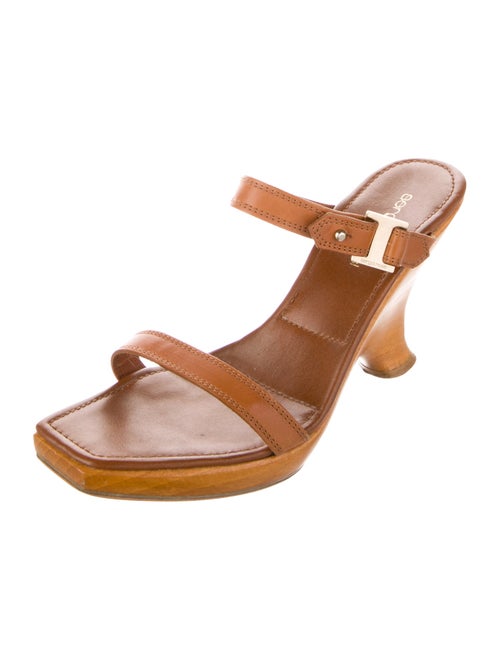 Sergio Rossi Leather Colorblock Pattern Slides