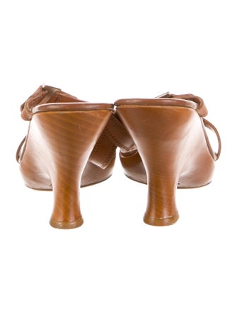 Sergio Rossi Leather Colorblock Pattern Slides