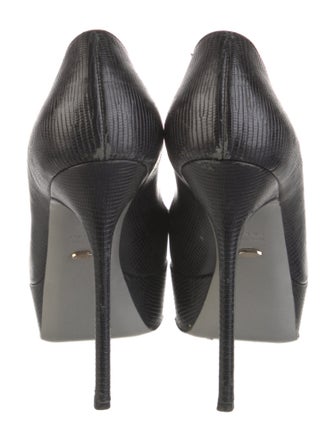 Sergio Rossi Lizard Keyhole Accent Pumps