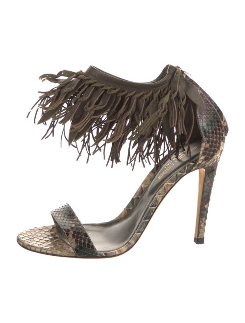 Sergio Rossi Snakeskin Animal Print Sandals