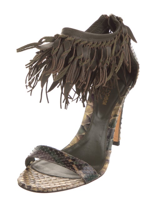 Sergio Rossi Snakeskin Animal Print Sandals