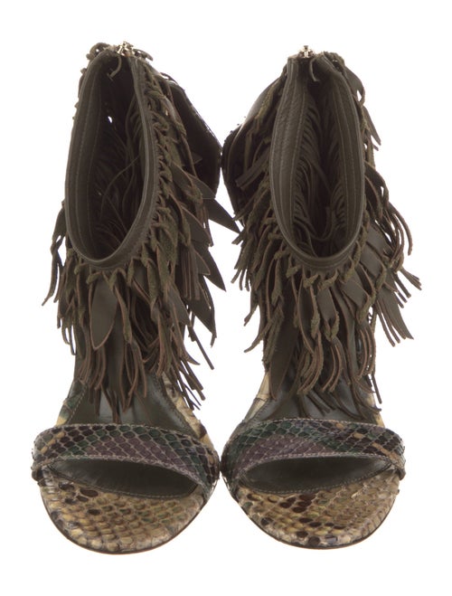 Sergio Rossi Snakeskin Animal Print Sandals