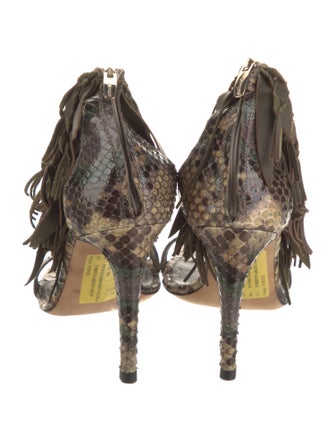 Sergio Rossi Snakeskin Animal Print Sandals