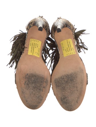 Sergio Rossi Snakeskin Animal Print Sandals