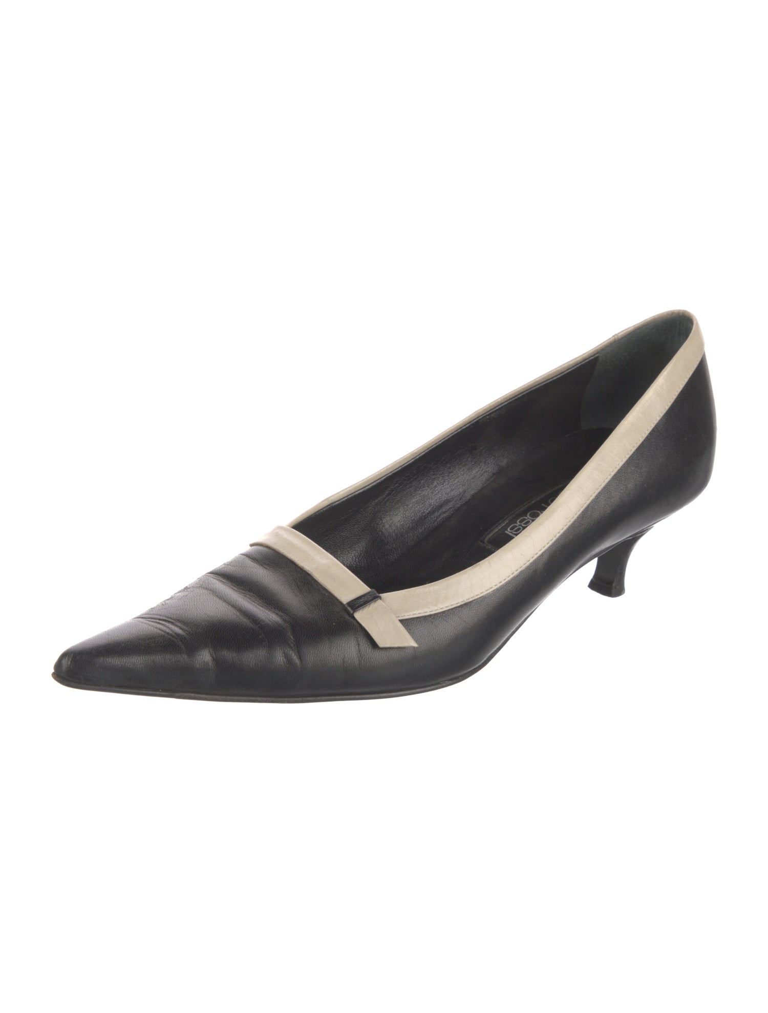 Sergio Rossi Leather Colorblock Pattern Pumps
