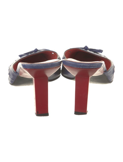 Sergio Rossi Leather Colorblock Pattern Mules