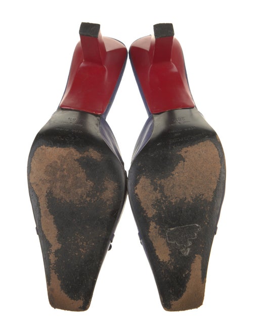 Sergio Rossi Leather Colorblock Pattern Mules