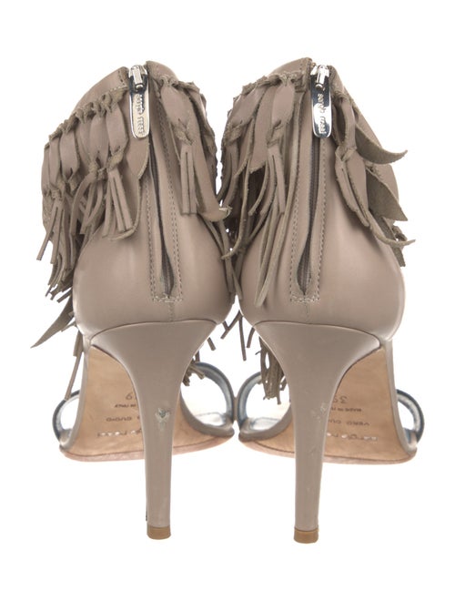 Sergio Rossi Leather Fringe Trim Accent Sandals