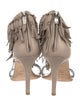 Sergio Rossi Leather Fringe Trim Accent Sandals